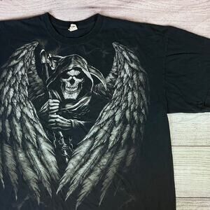 2010 Skeleton Grim Reaper Big Logo T-shirt